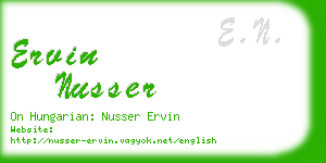 ervin nusser business card